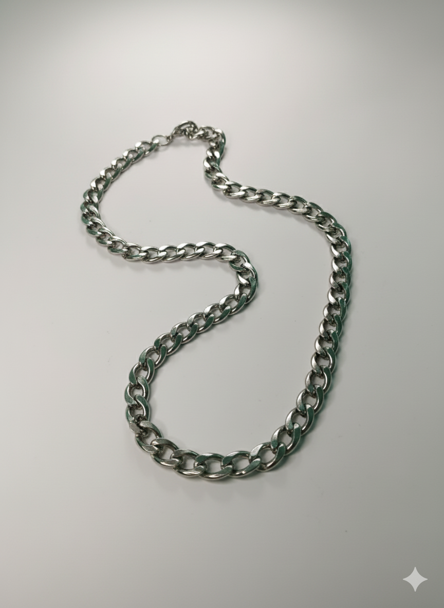 Mens Bold Chain With Ring - Stainless Steel